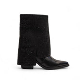 Europeon Union Women Black Leather Half Boot #3388